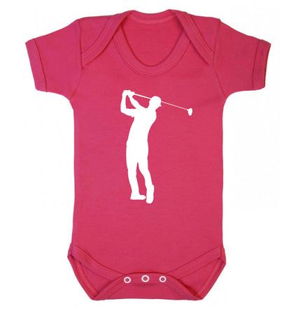 Golfer Illustration Baby Vest dark pink 18-24 months