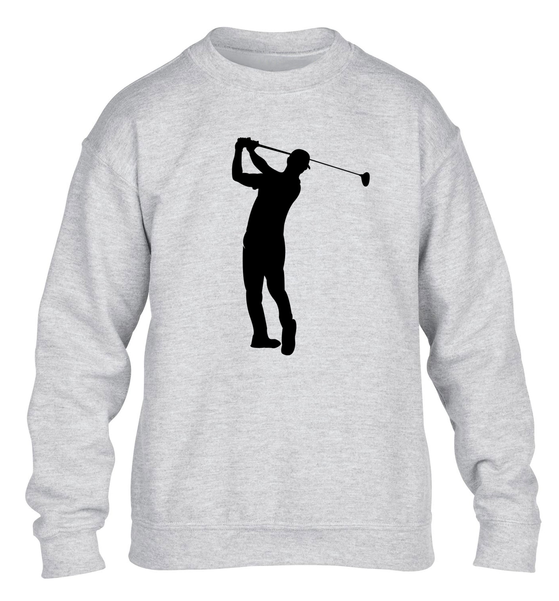 Golfer Illustration children's grey sweater 12-13 Years