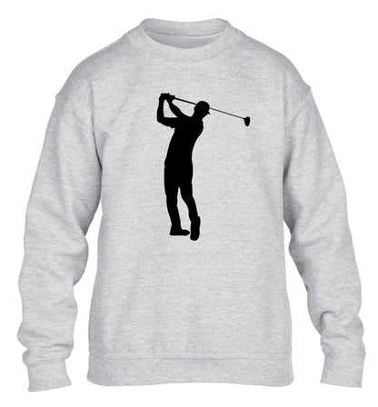 Golfer Illustration children's grey sweater 12-13 Years