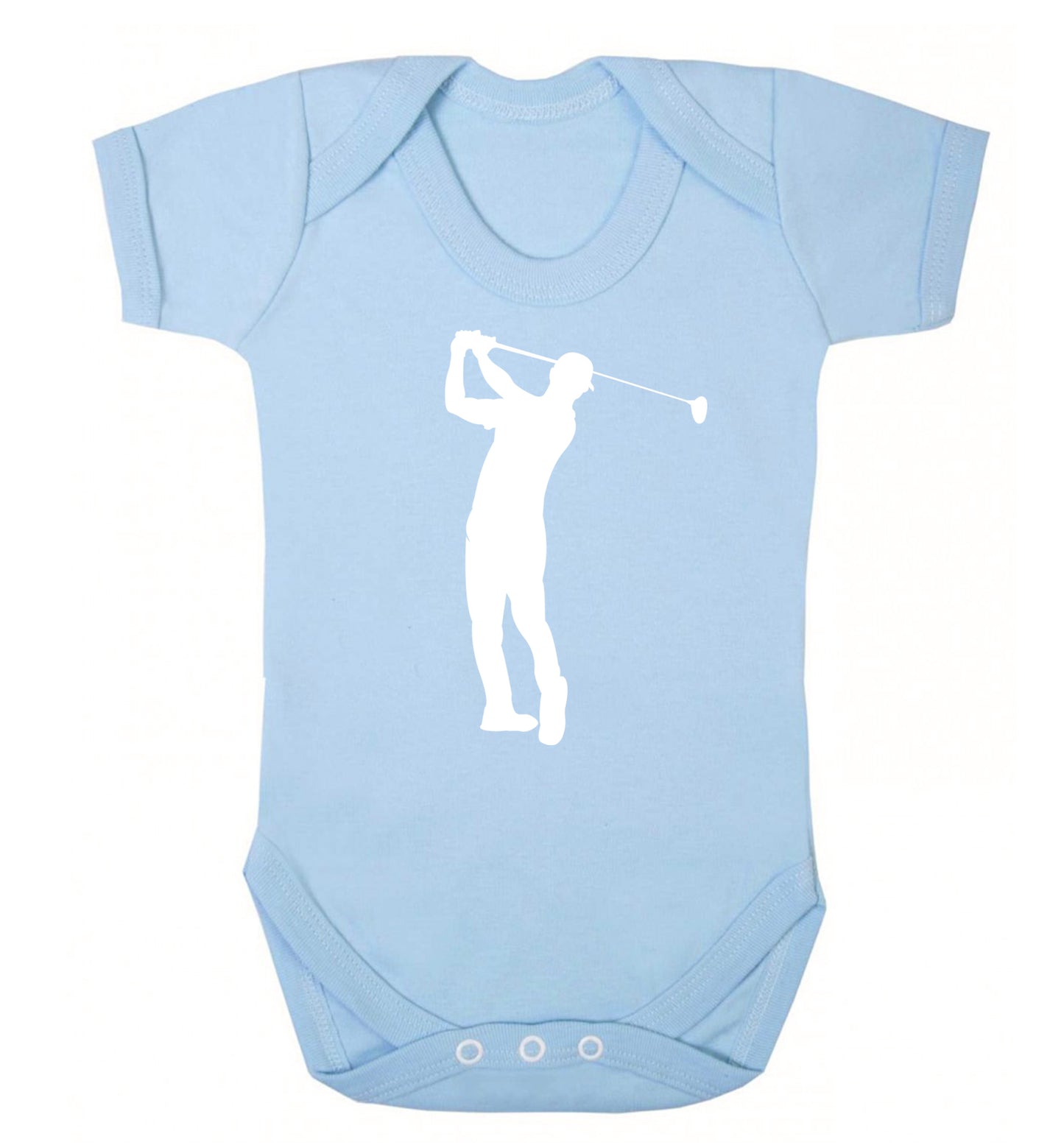 Golfer Illustration Baby Vest pale blue 18-24 months
