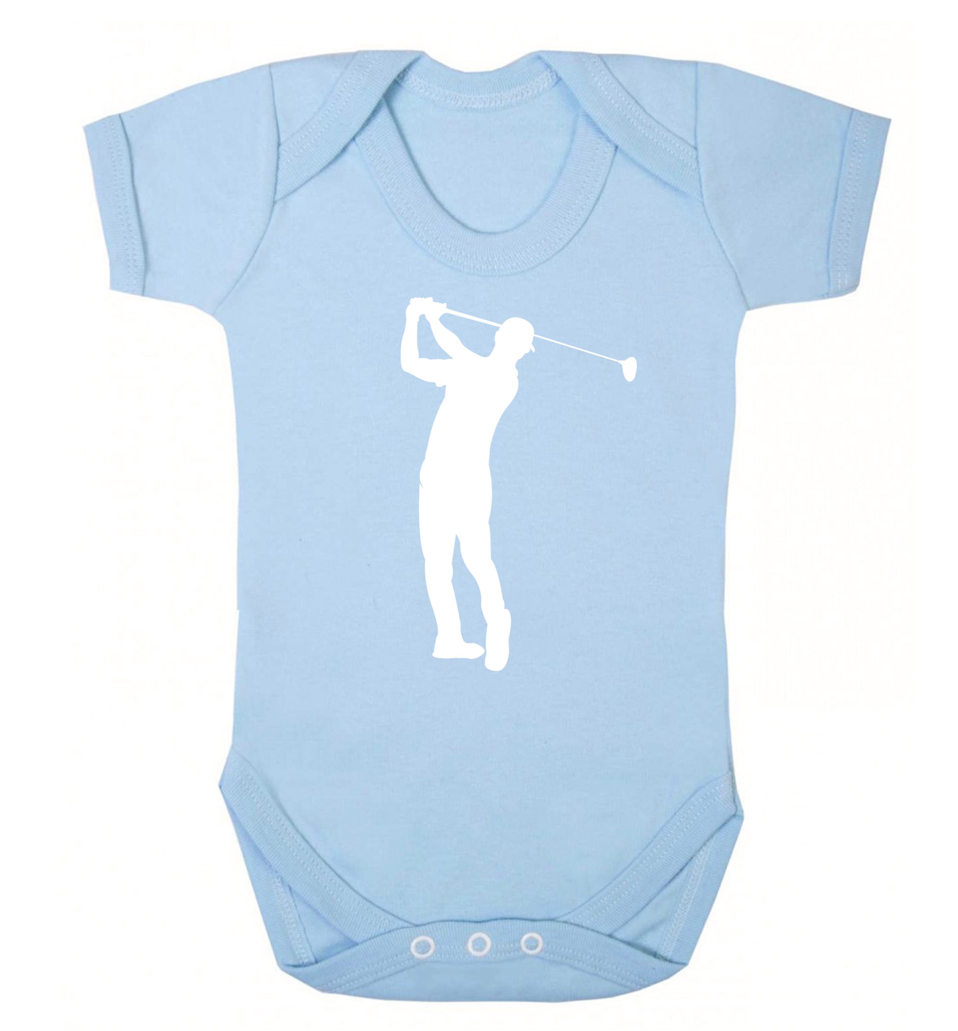 Golfer Illustration Baby Vest pale blue 18-24 months