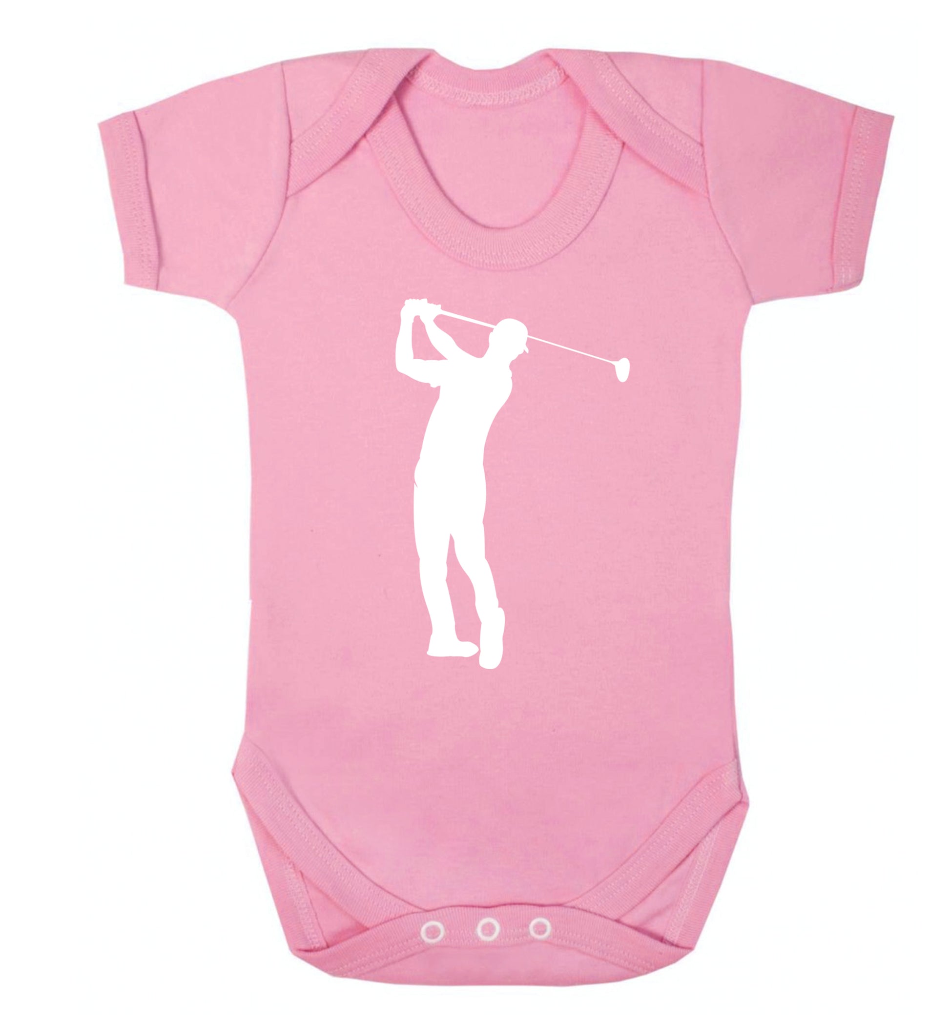 Golfer Illustration Baby Vest pale pink 18-24 months