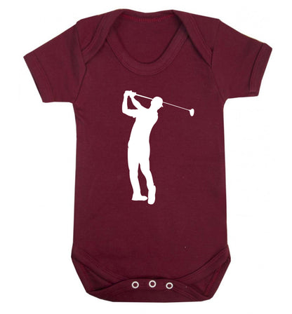 Golfer Illustration Baby Vest maroon 18-24 months