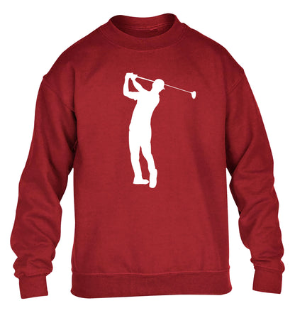 Golfer Illustration children's grey sweater 12-13 Years