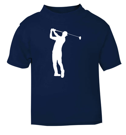 Golfer Illustration navy Baby Toddler Tshirt 2 Years