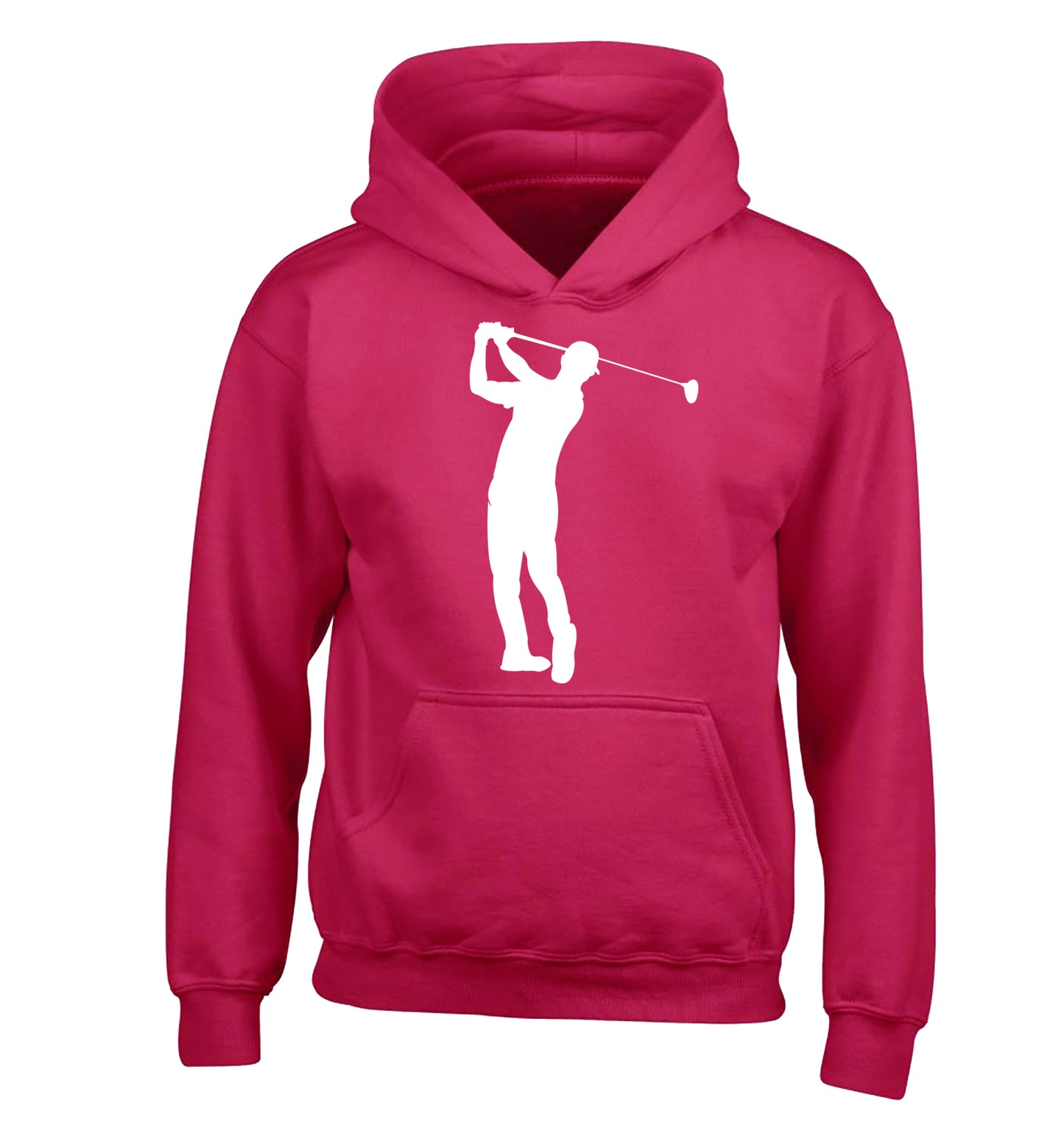 Golfer Illustration children's pink hoodie 12-13 Years