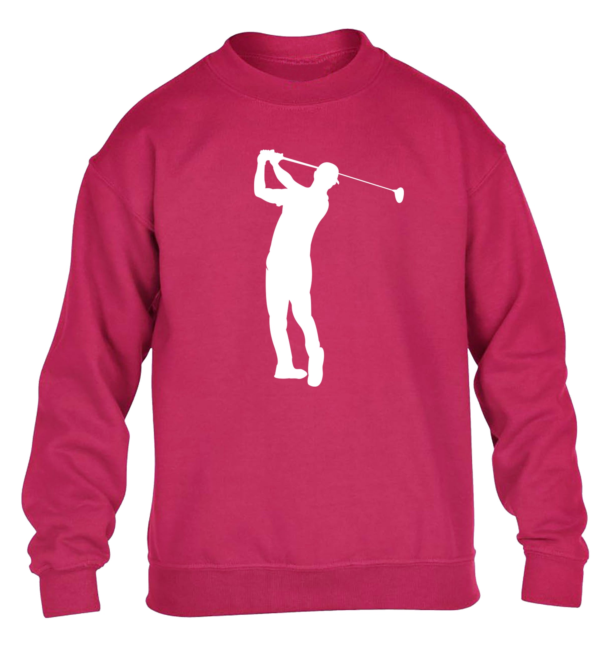 Golfer Illustration children's pink sweater 12-13 Years