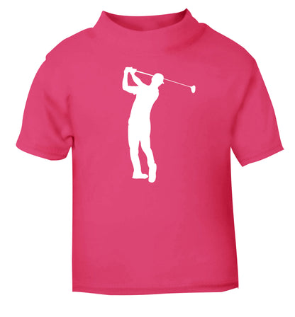 Golfer Illustration pink Baby Toddler Tshirt 2 Years