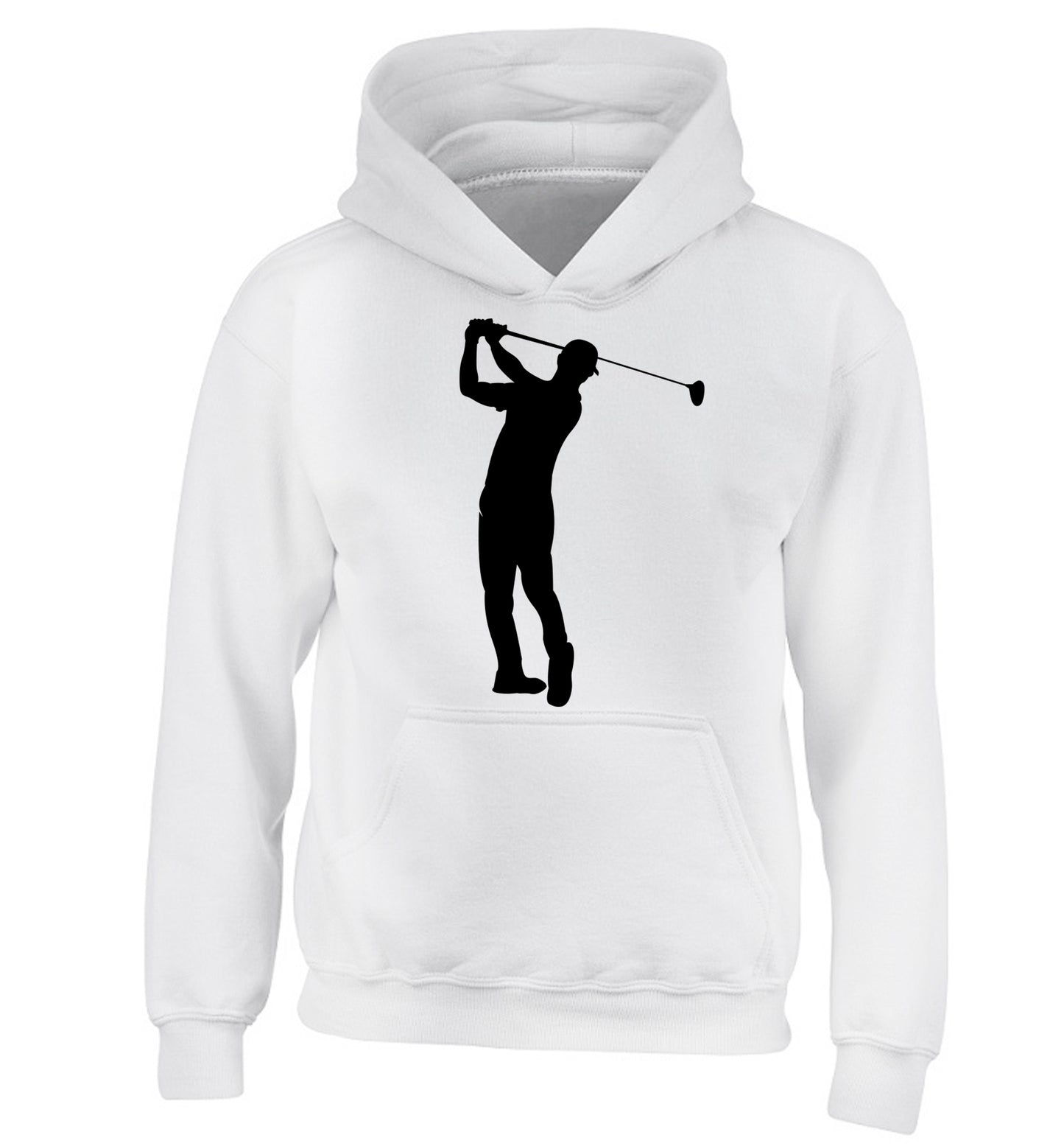Golfer Illustration children's white hoodie 12-13 Years