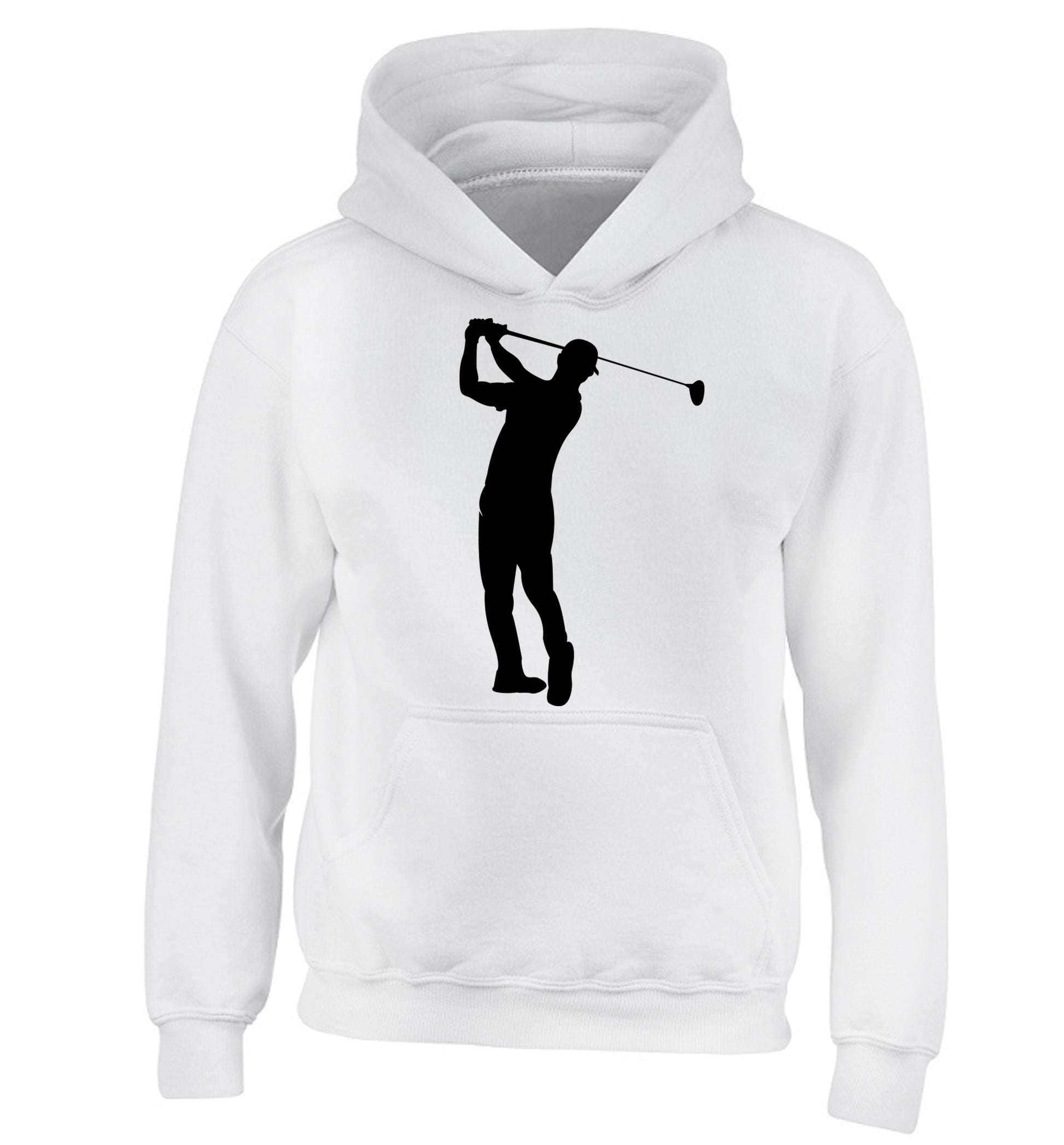 Golfer Illustration children's white hoodie 12-13 Years