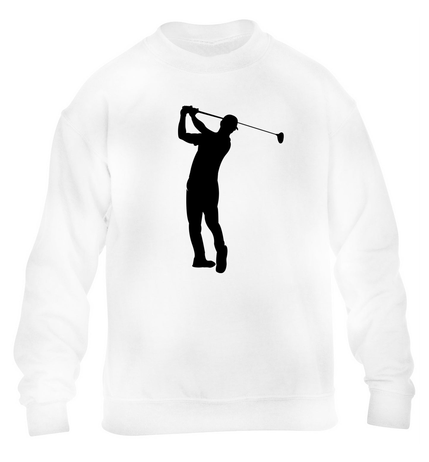 Golfer Illustration children's white sweater 12-13 Years