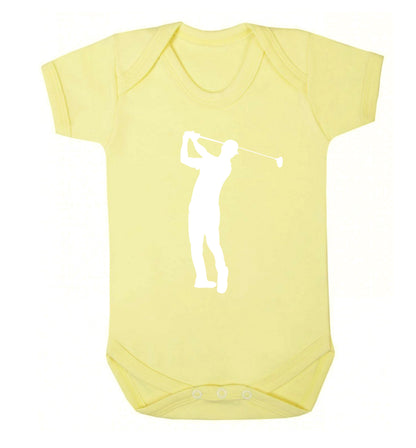 Golfer Illustration Baby Vest pale yellow 18-24 months