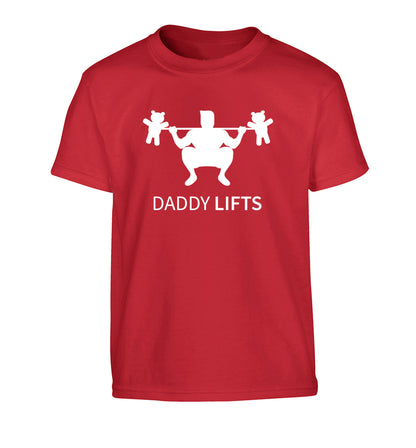 Daddy lifts Children's red Tshirt 12-13 Years