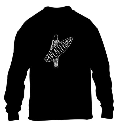 Wave after wave children's black sweater 12-13 Years