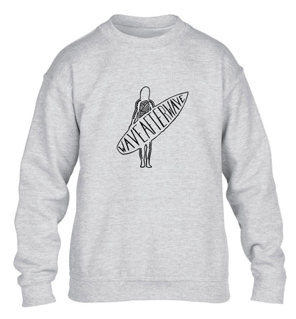 Wave after wave children's grey sweater 12-13 Years
