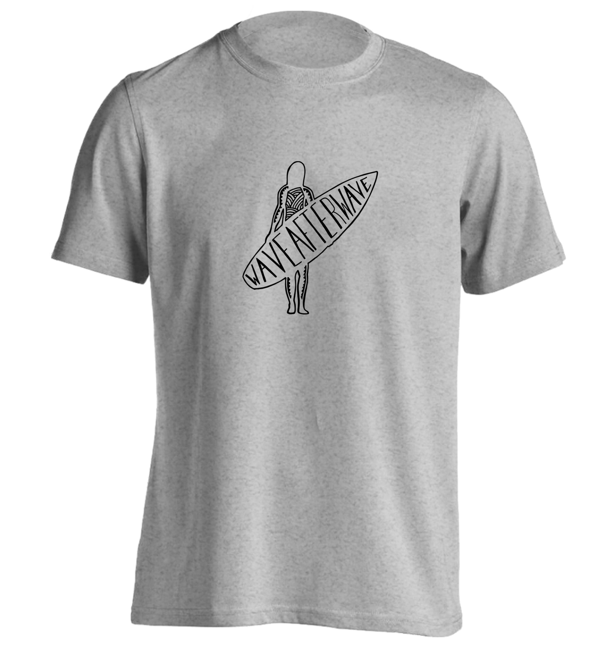 Wave after wave adults unisex grey Tshirt 2XL