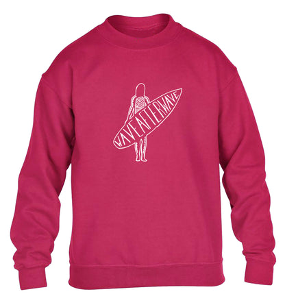Wave after wave children's pink sweater 12-13 Years