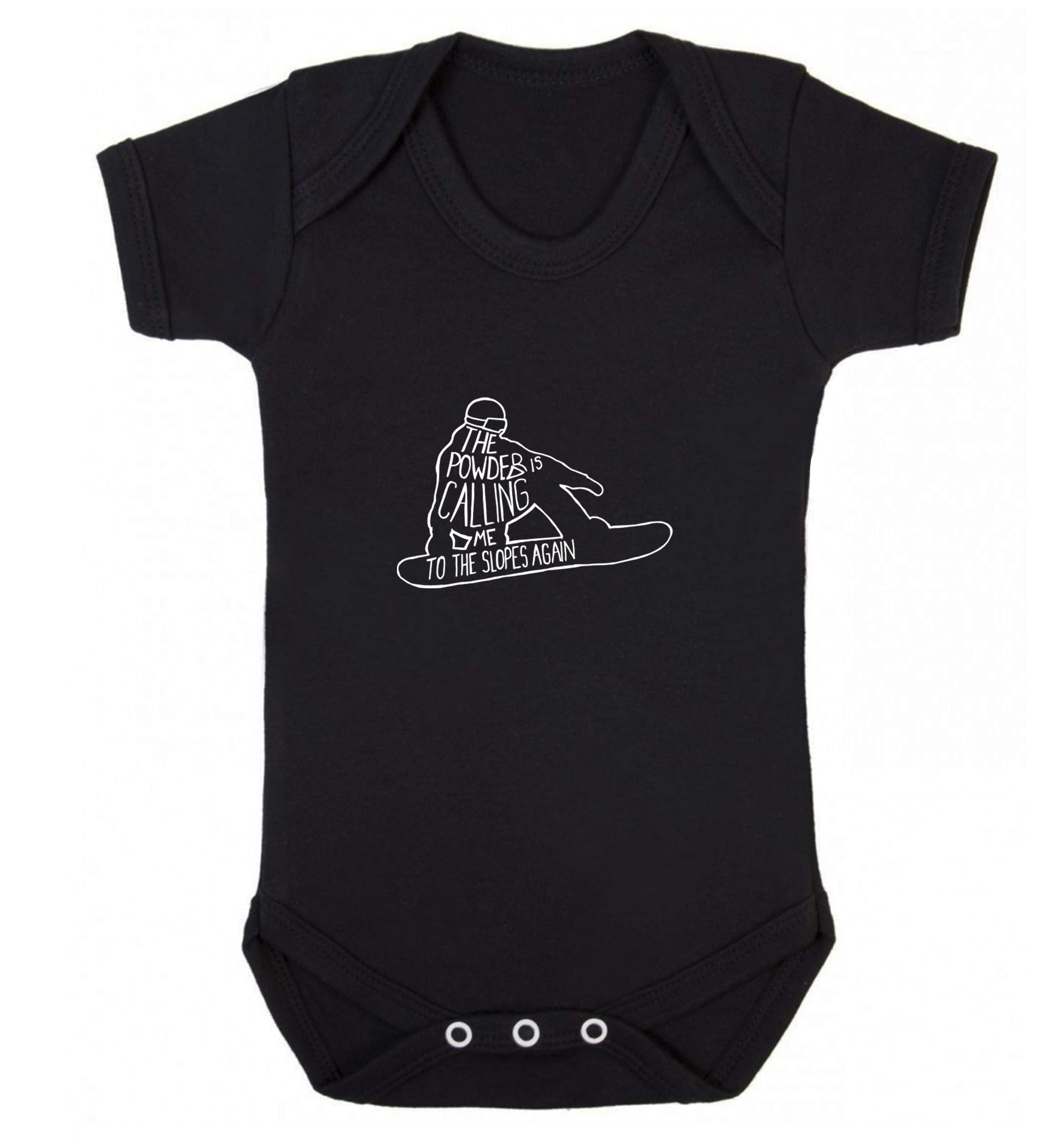 The powder is calling me to the slopes again Baby Vest black 18-24 months