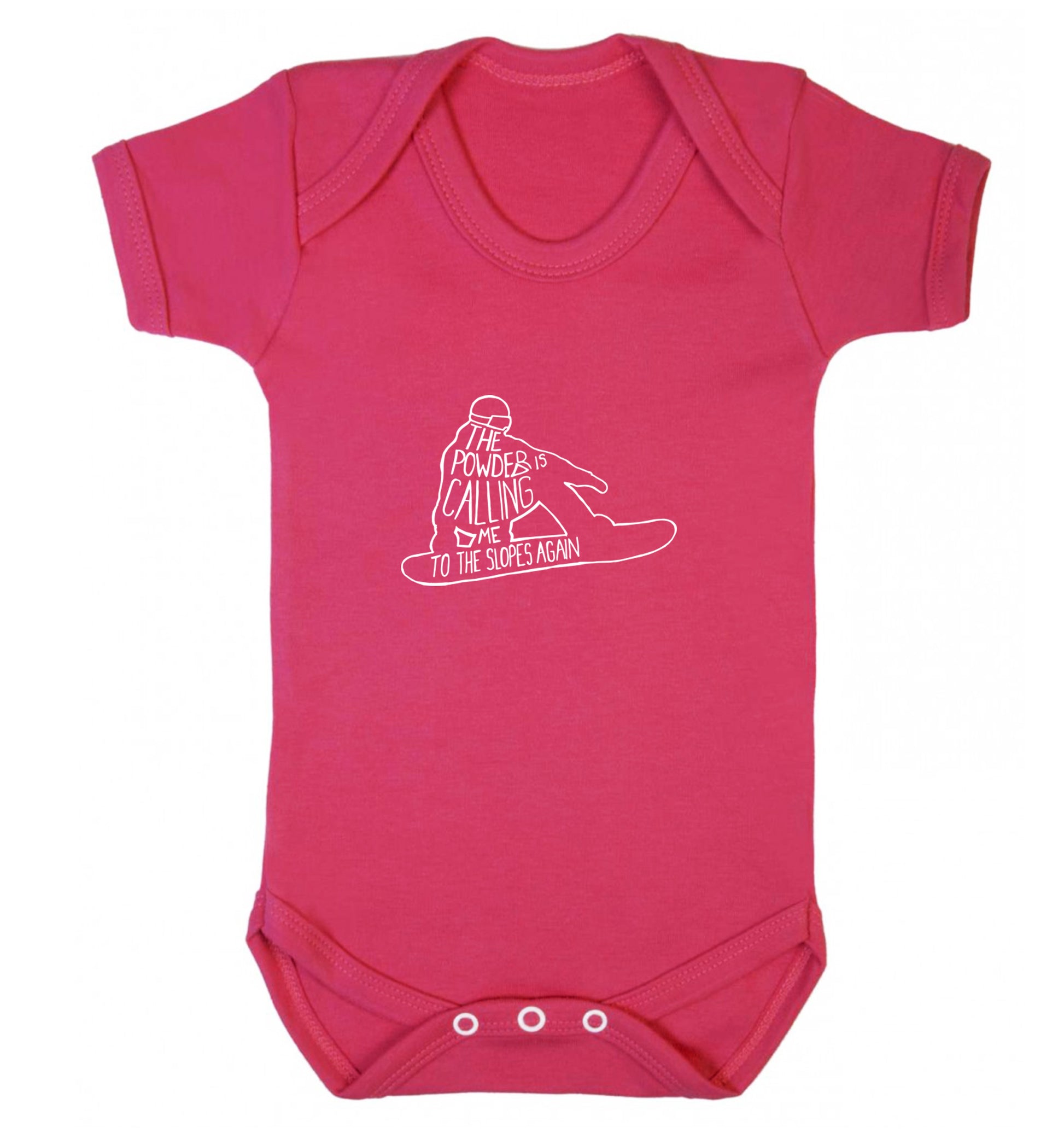 The powder is calling me to the slopes again Baby Vest dark pink 18-24 months