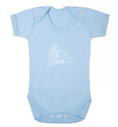 The powder is calling me to the slopes again Baby Vest pale blue 18-24 months