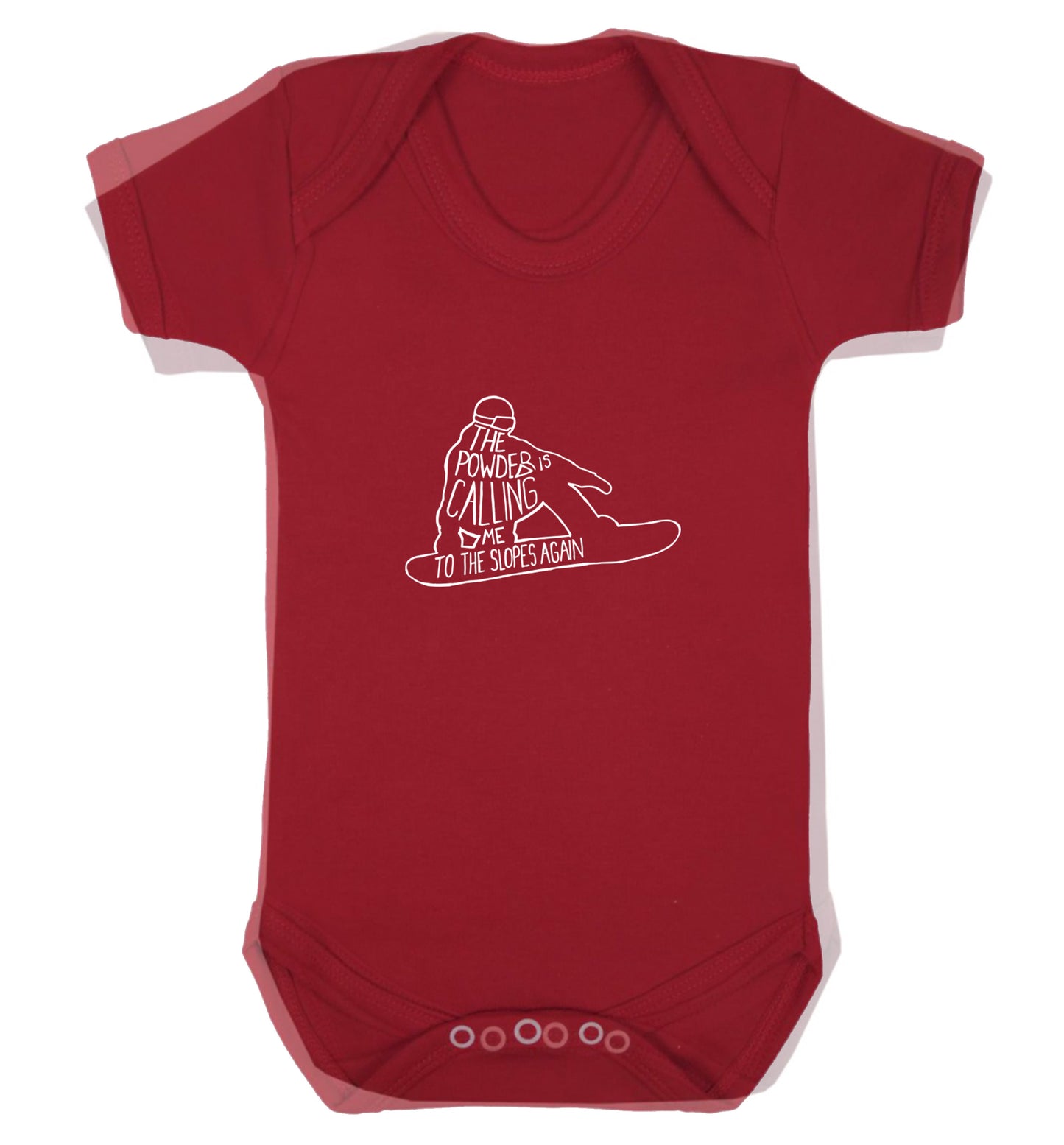 The powder is calling me to the slopes again Baby Vest red 18-24 months