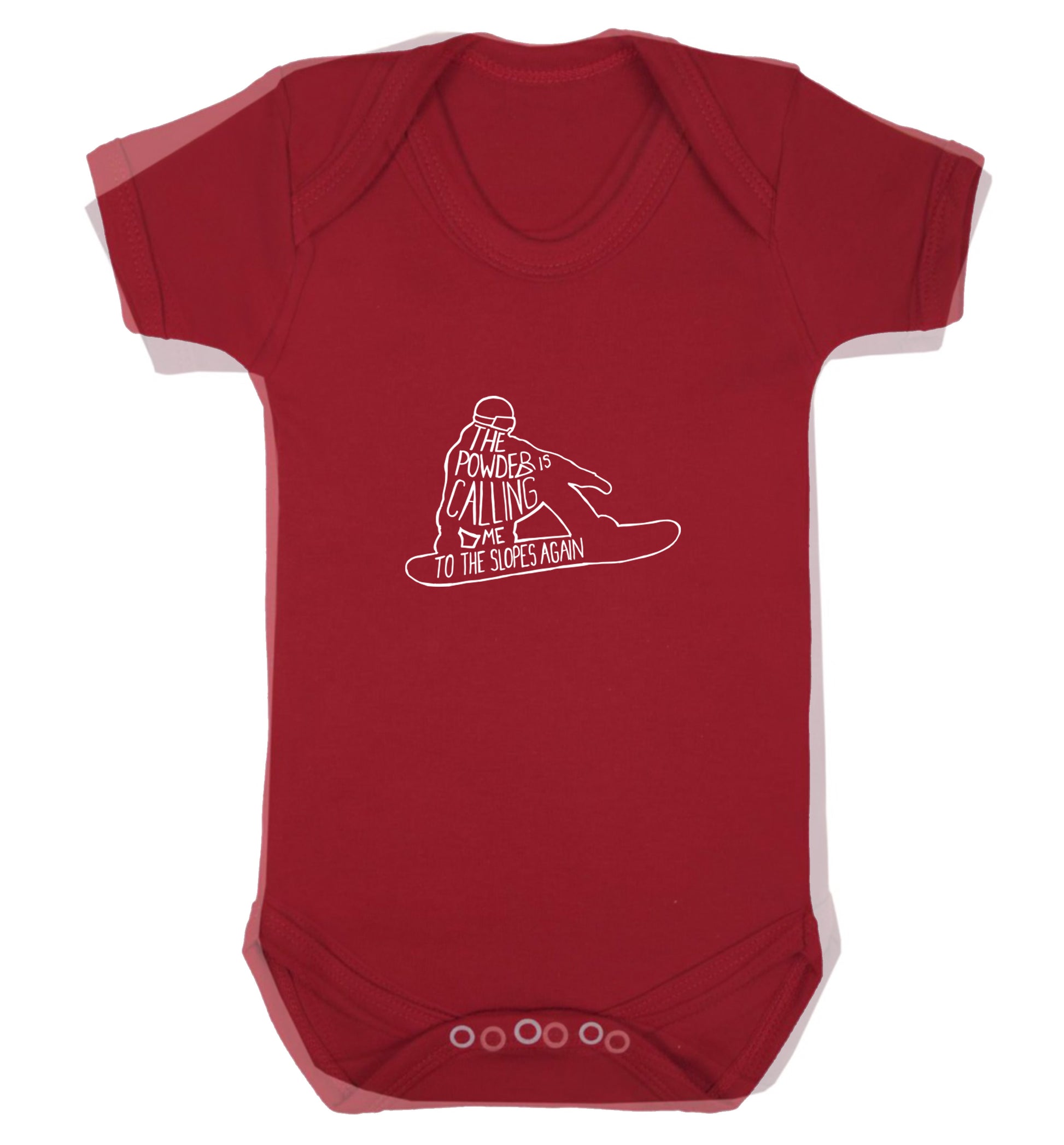 The powder is calling me to the slopes again Baby Vest red 18-24 months