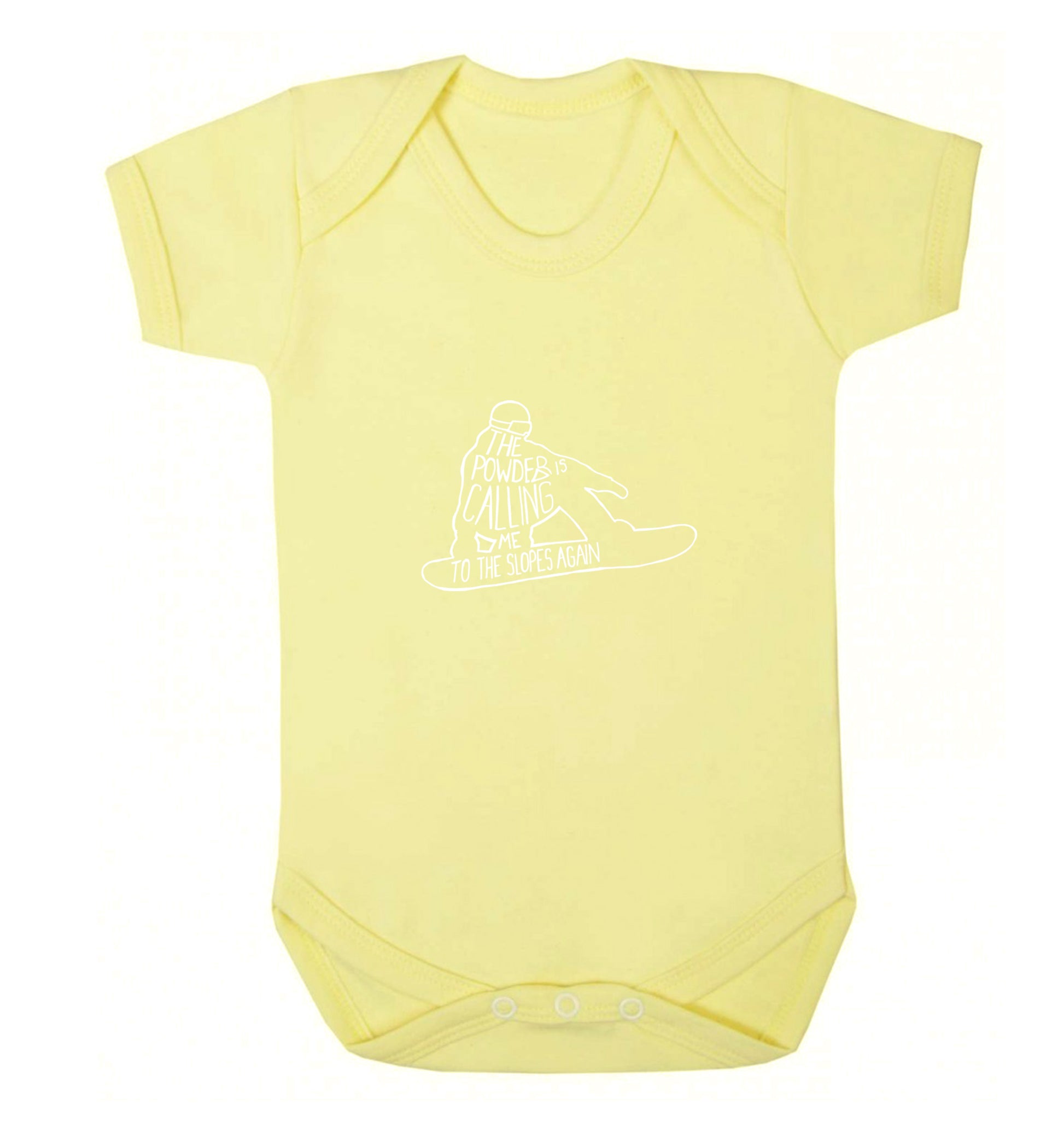 The powder is calling me to the slopes again Baby Vest pale yellow 18-24 months