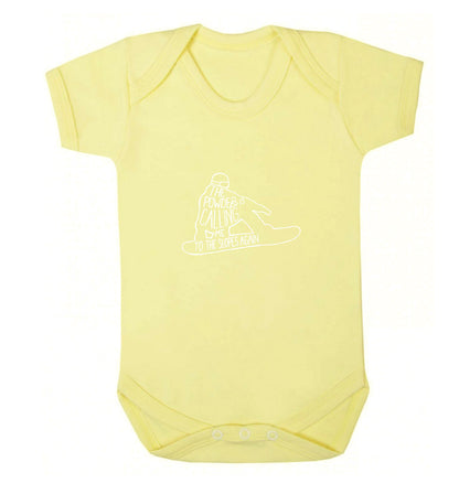 The powder is calling me to the slopes again Baby Vest pale yellow 18-24 months