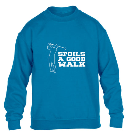 Golf spoils a good walk children's blue sweater 12-13 Years