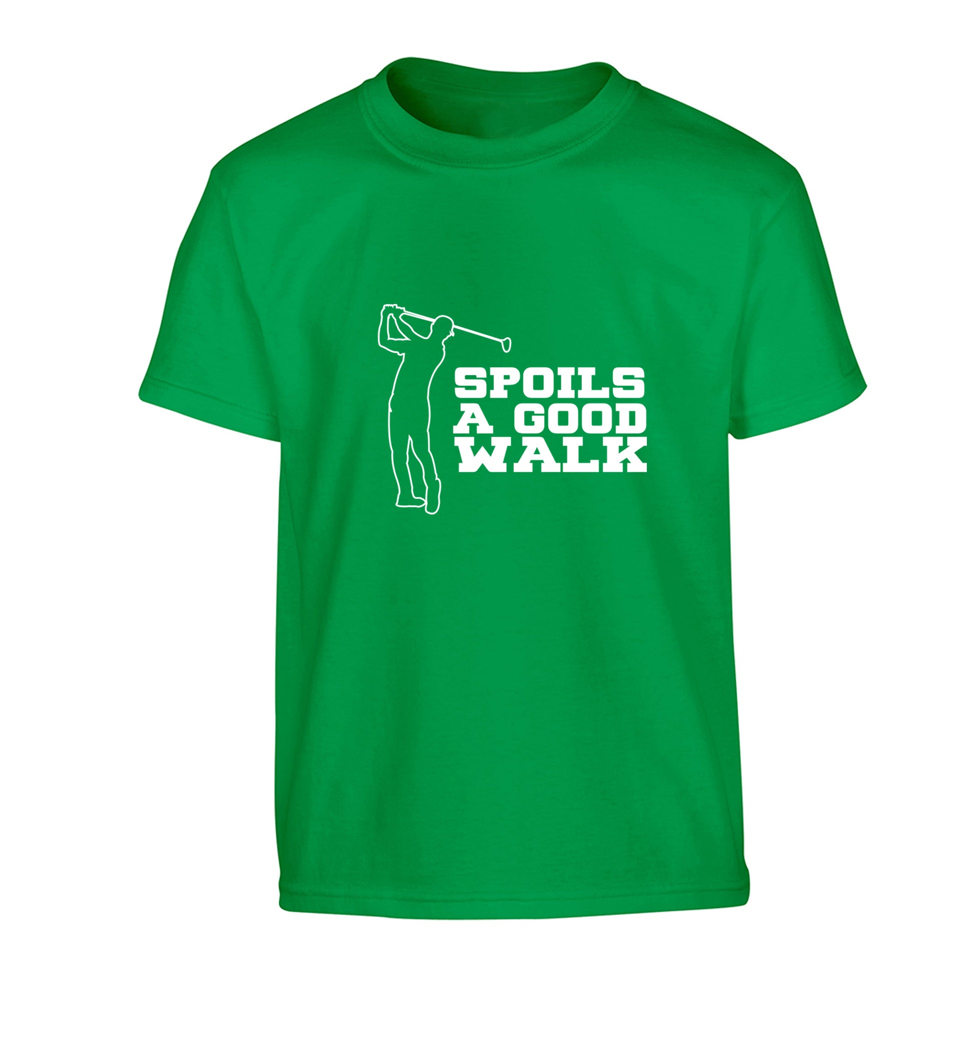 Golf spoils a good walk Children's green Tshirt 12-13 Years