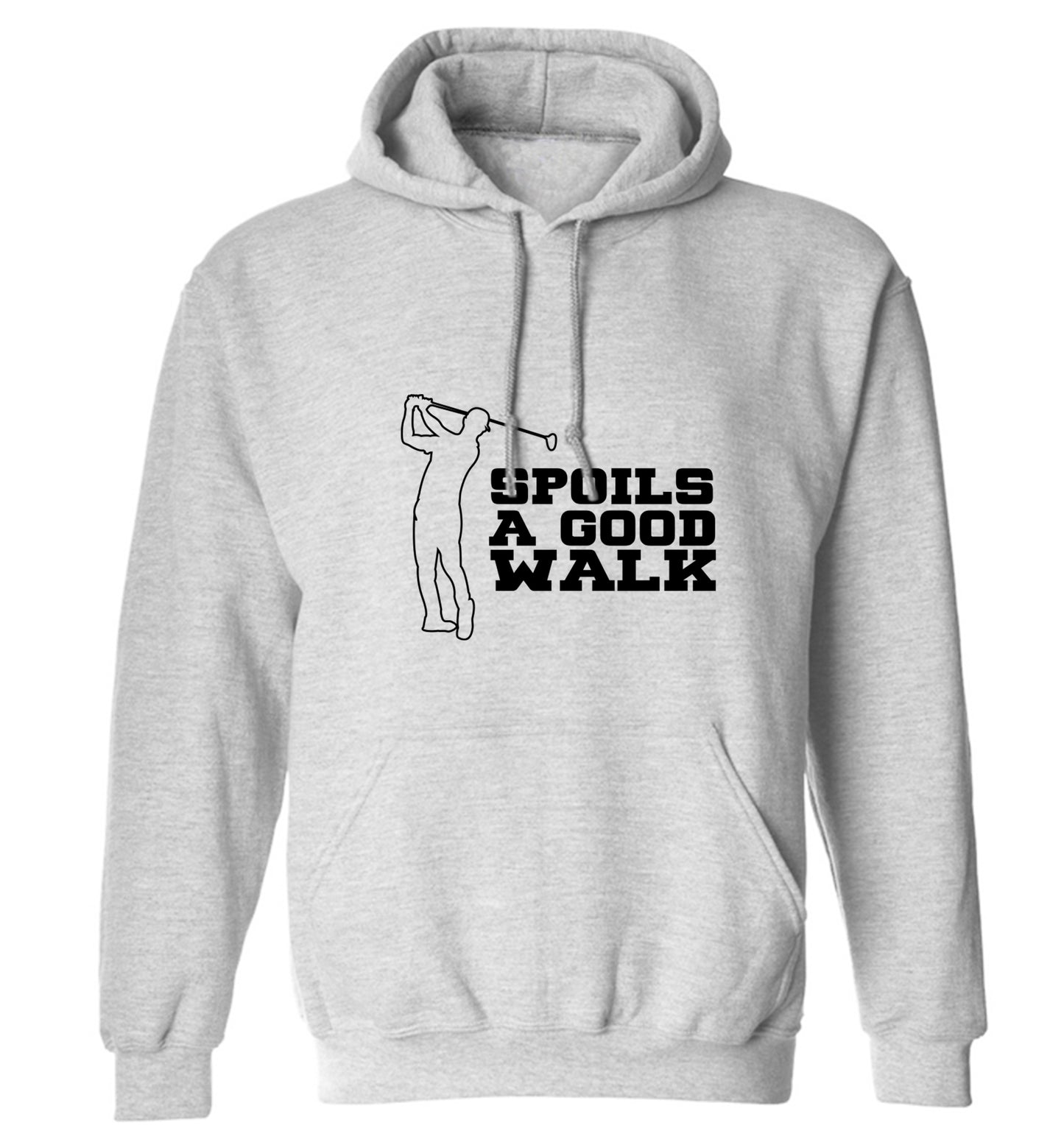 Golf spoils a good walk adults unisex grey hoodie 2XL
