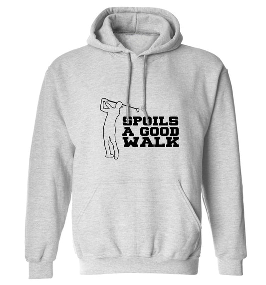 Golf spoils a good walk adults unisex grey hoodie 2XL