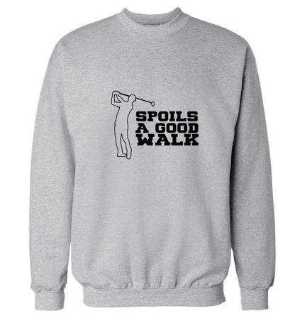Golf spoils a good walk Adult's unisex grey Sweater 2XL