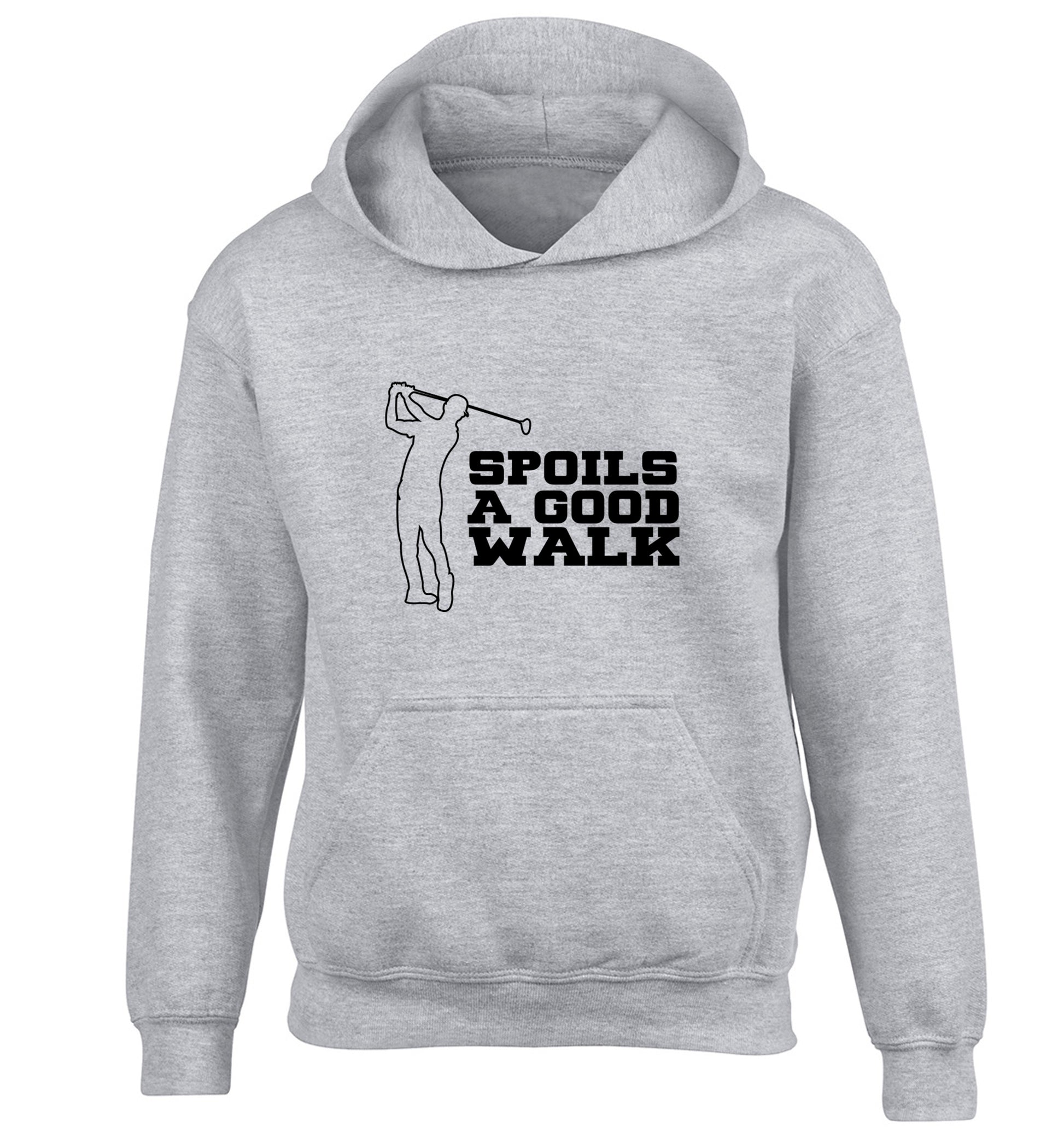 Golf spoils a good walk children's grey hoodie 12-13 Years