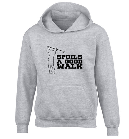 Golf spoils a good walk children's grey hoodie 12-13 Years