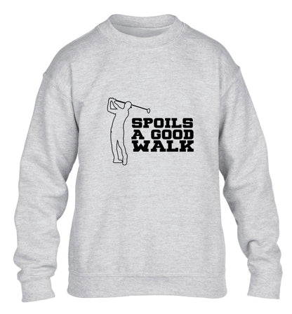 Golf spoils a good walk children's grey sweater 12-13 Years