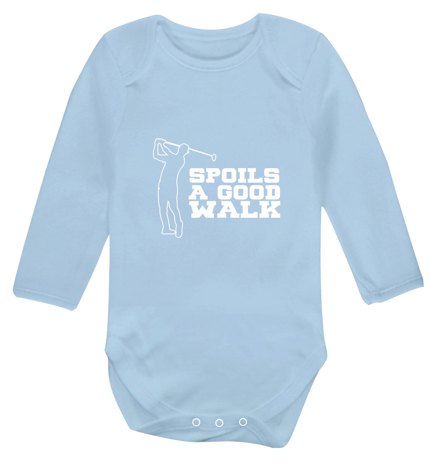 Golf spoils a good walk Baby Vest long sleeved pale blue 6-12 months