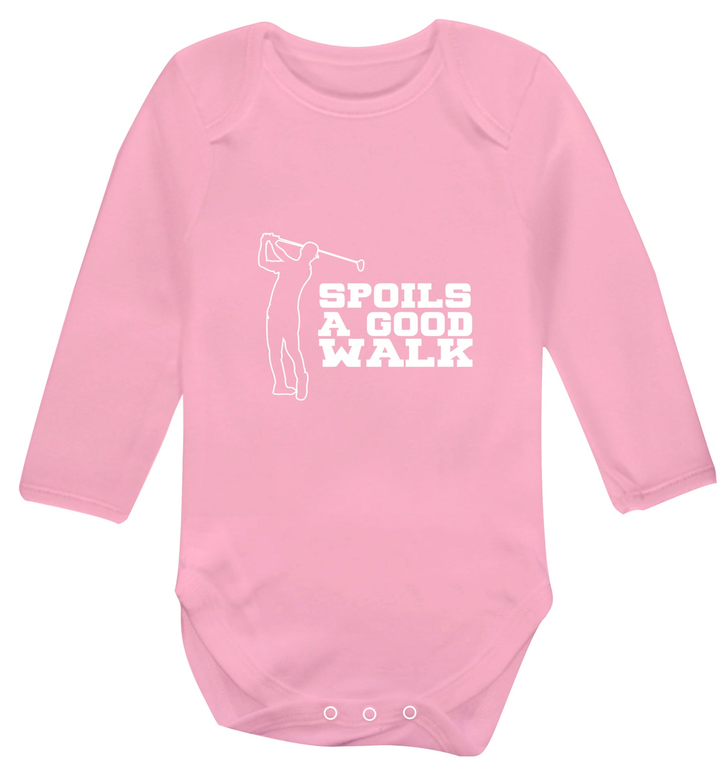 Golf spoils a good walk Baby Vest long sleeved pale pink 6-12 months
