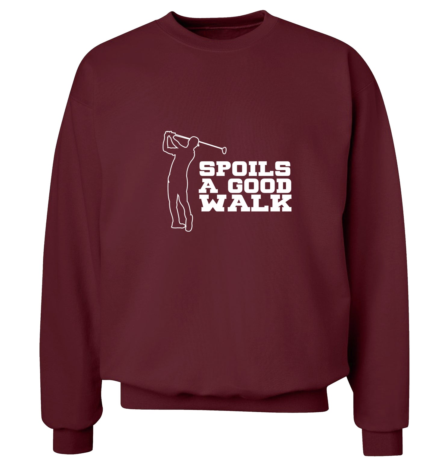 Golf spoils a good walk Adult's unisex maroon Sweater 2XL