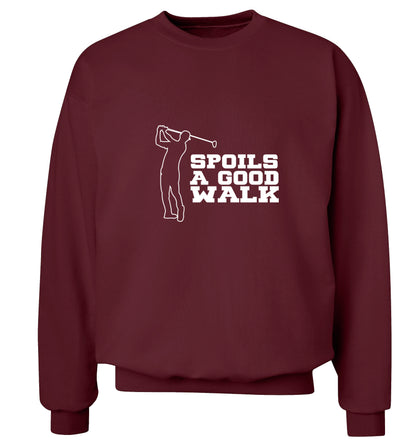 Golf spoils a good walk Adult's unisex maroon Sweater 2XL