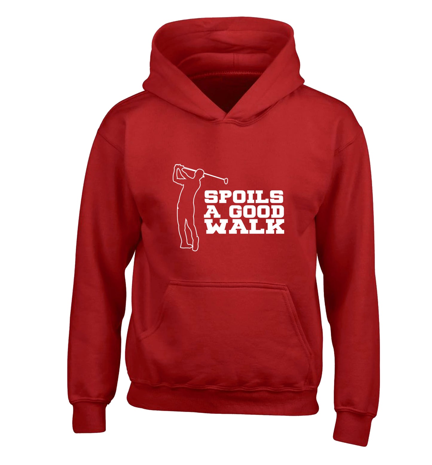 Golf spoils a good walk children's red hoodie 12-13 Years
