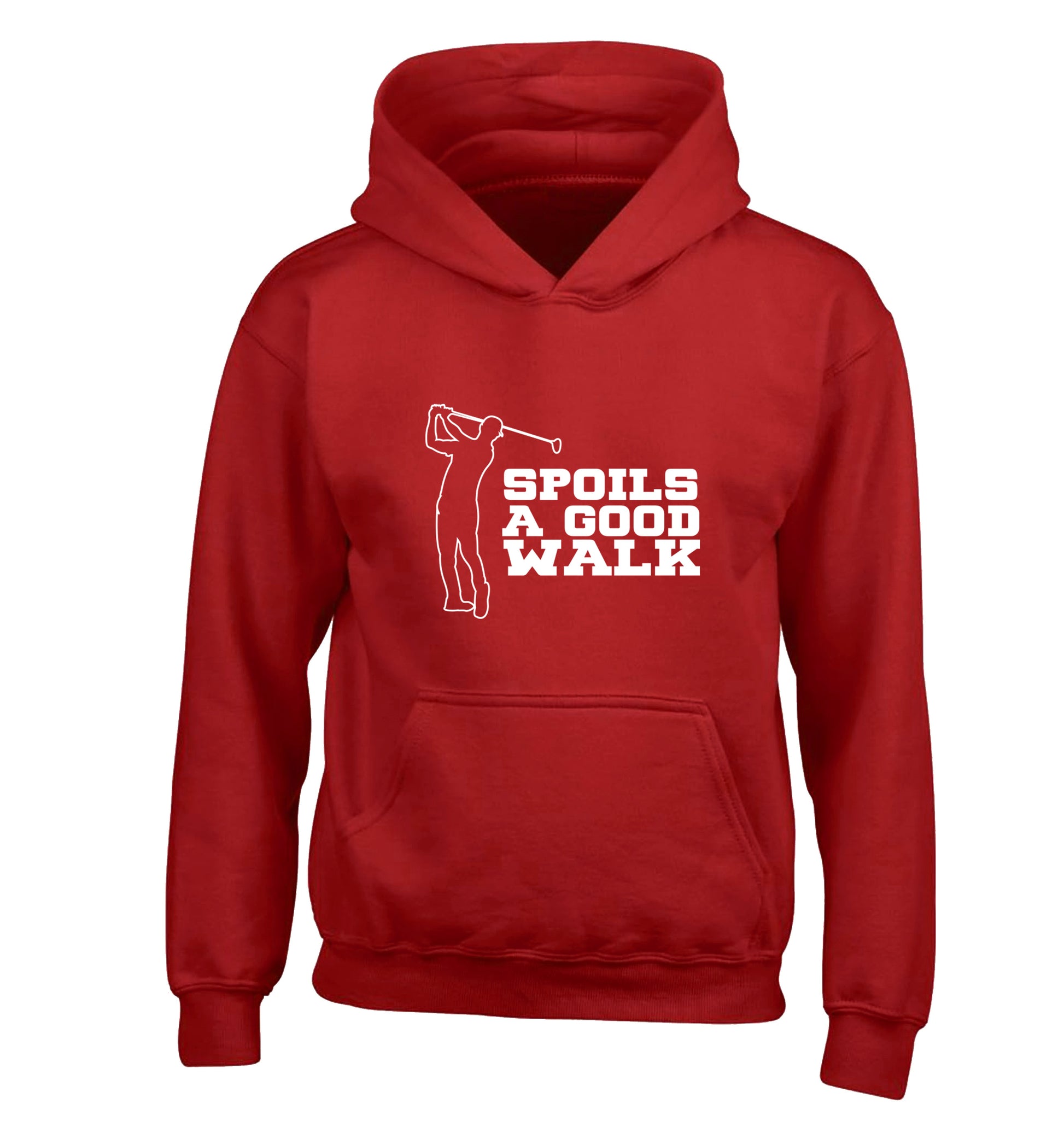 Golf spoils a good walk children's red hoodie 12-13 Years