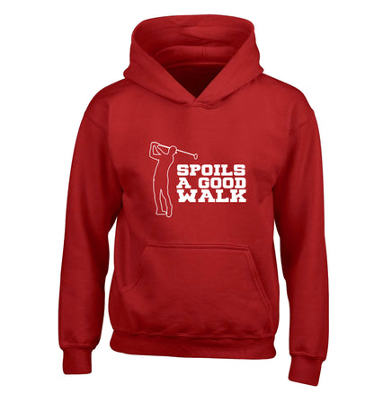 Golf spoils a good walk children's red hoodie 12-13 Years