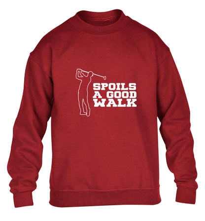 Golf spoils a good walk children's grey sweater 12-13 Years