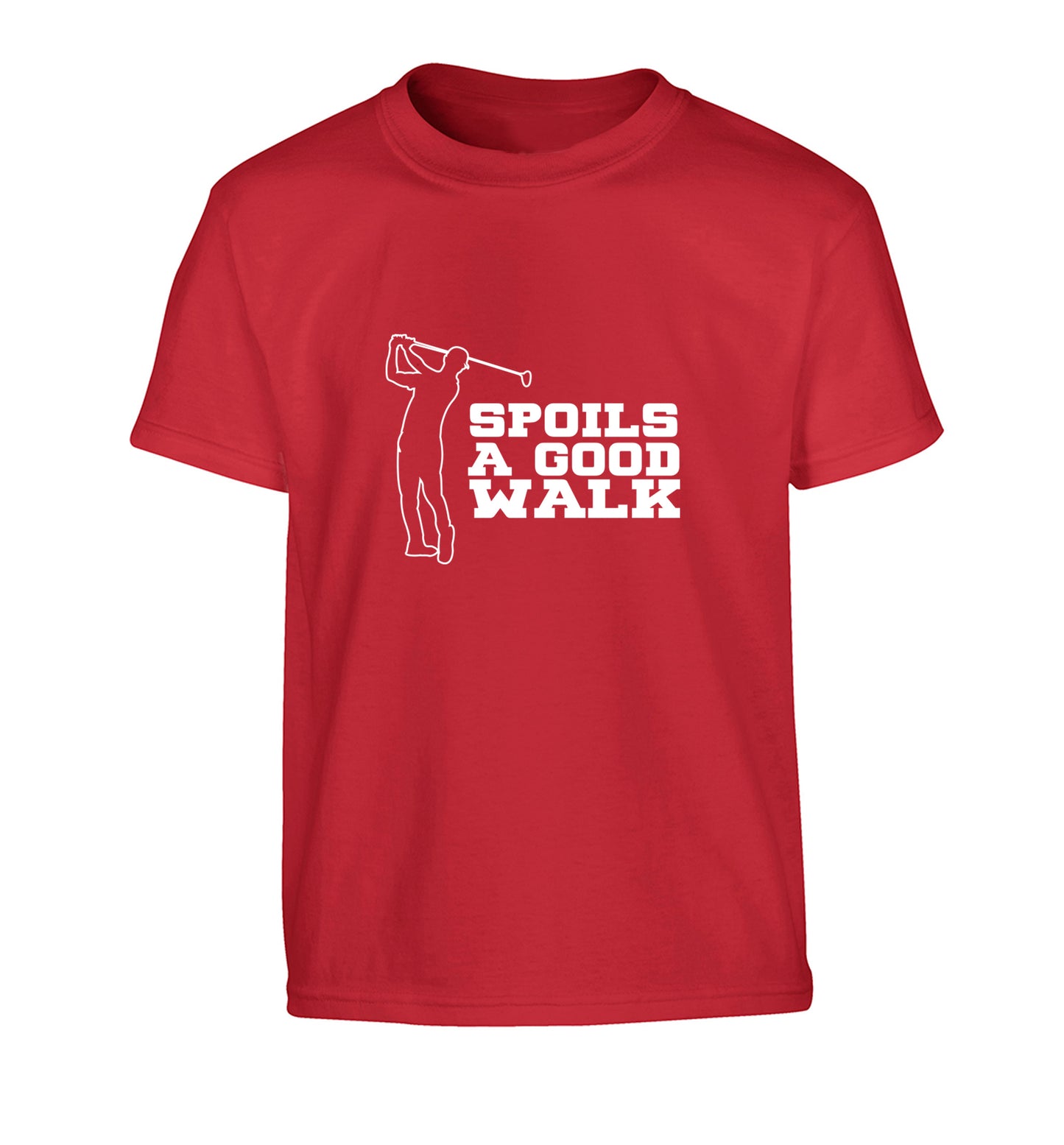 Golf spoils a good walk Children's red Tshirt 12-13 Years
