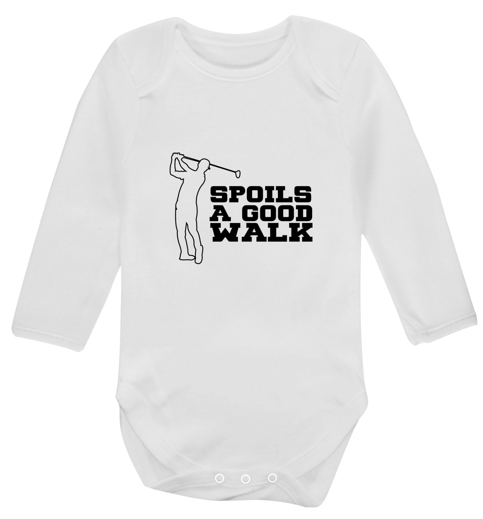 Golf spoils a good walk Baby Vest long sleeved white 6-12 months
