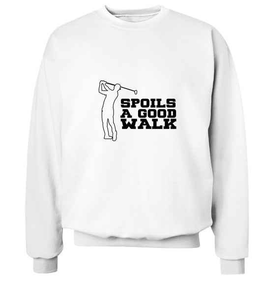 Golf spoils a good walk Adult's unisex white Sweater 2XL