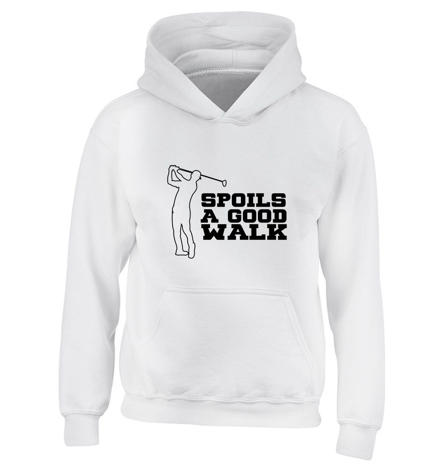 Golf spoils a good walk children's white hoodie 12-13 Years