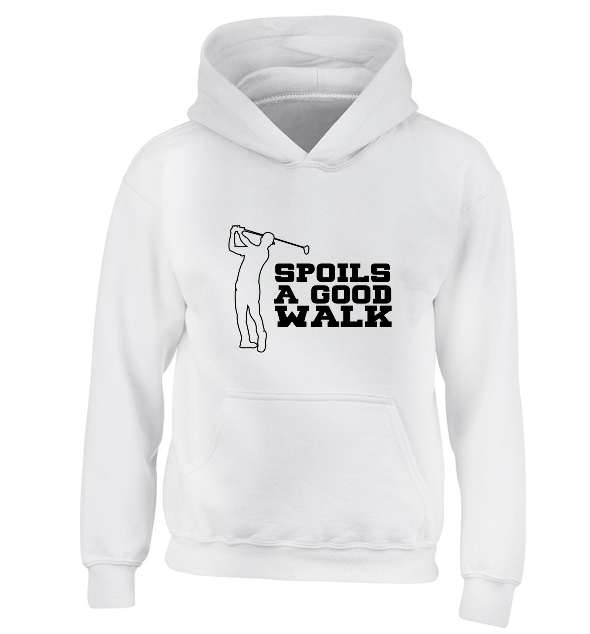 Golf spoils a good walk children's white hoodie 12-13 Years