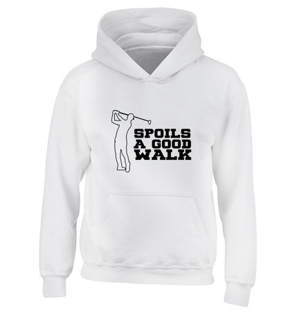 Golf spoils a good walk children's white hoodie 12-13 Years